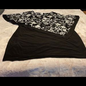 Black occasion dress with floral overlay -  New
